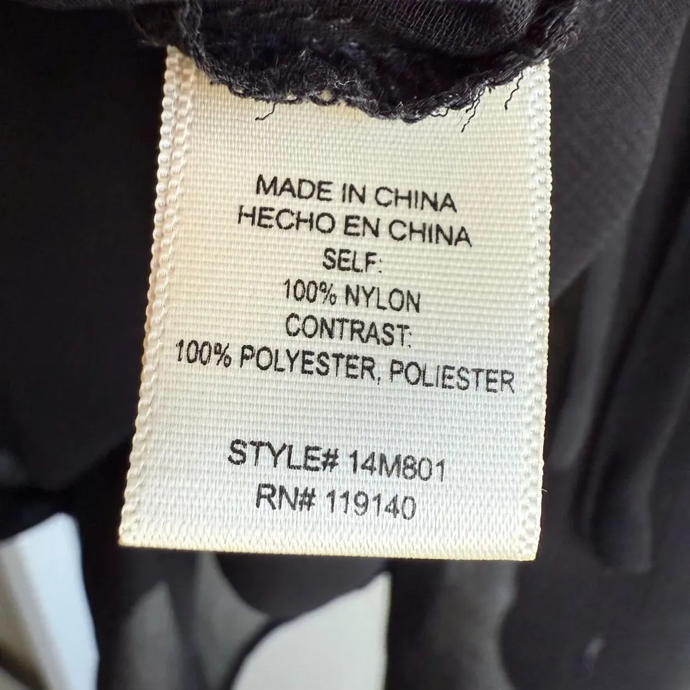 Romantic Lace Stripe Tunic Black White Sheer Babydoll Grunge Chic Top Size Large - Image 11