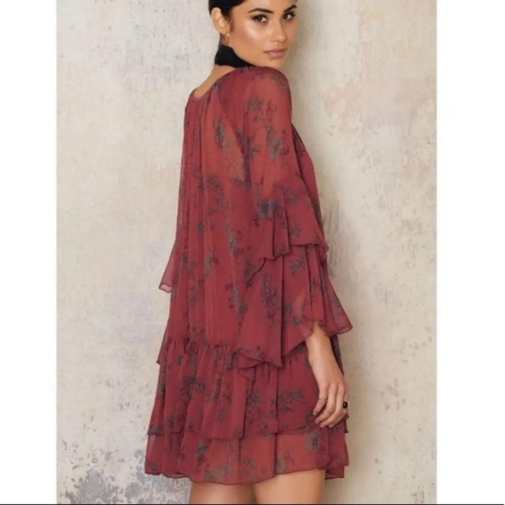 Free people sunsetter floral ruffle tiered dress Sz XS - Image 4