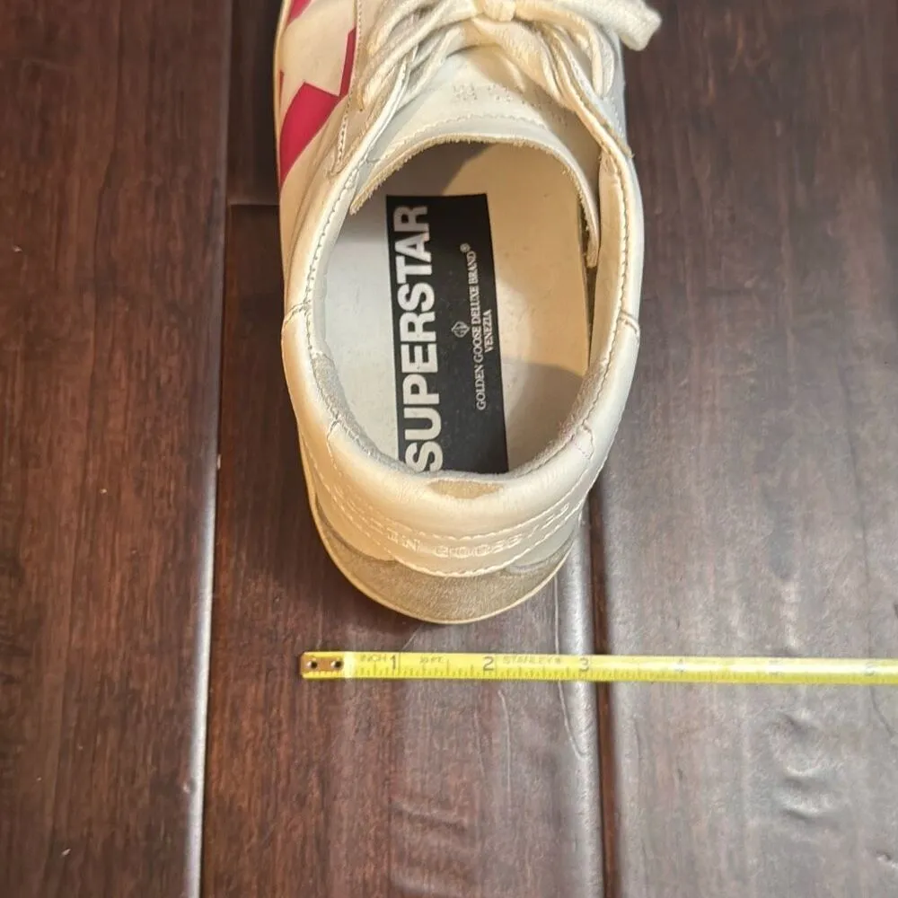 Golden Goose superstar White / Pink leather women's sneakers size 35 - Image 8