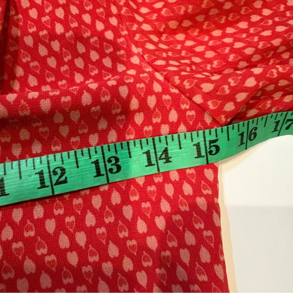 All Saints heart  Patterned ruffle wrap mini Long Sleeve  chiffon Dress S - Image 10