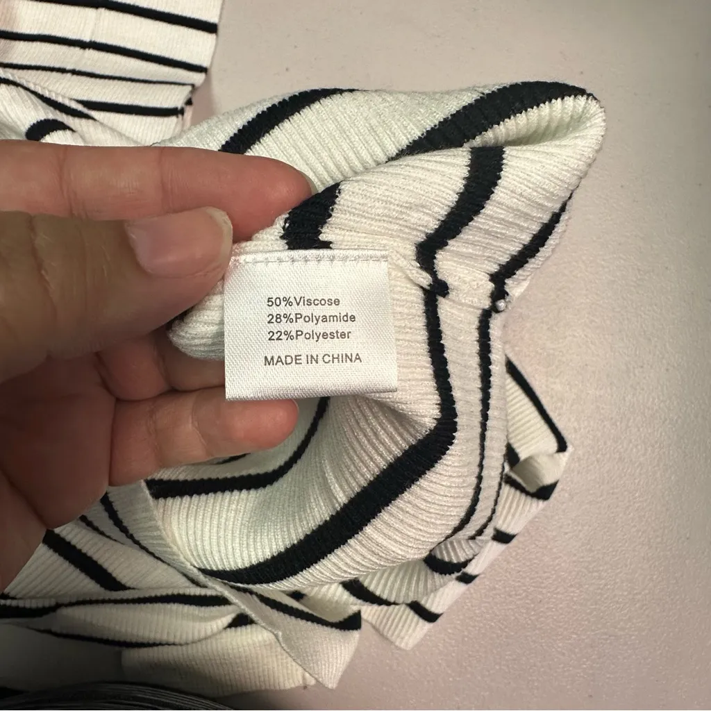 Mirol | Chic Long Sleeve Striped Dress XL Black - Image 5