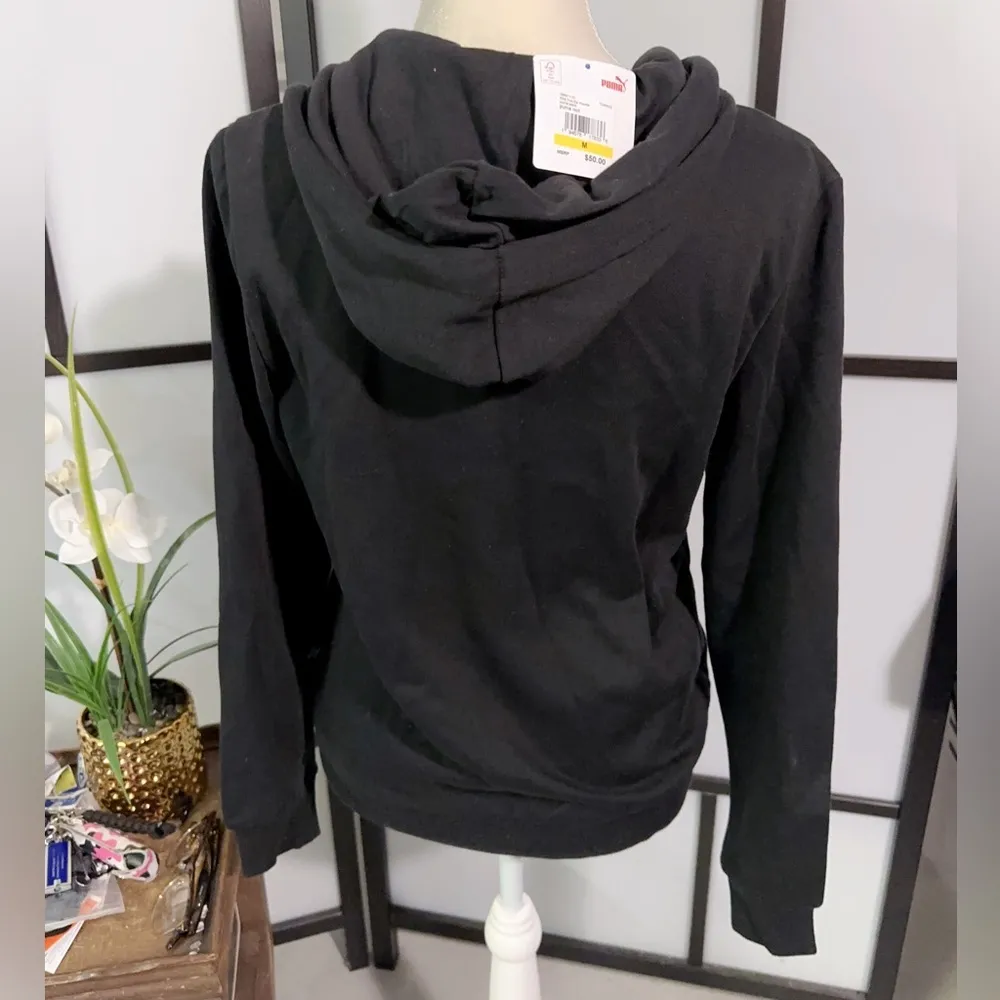 $50 NWT Sz M Puma Active Top Wear Full Zip Black Jacket Hooded Long Sleeve - Image 3