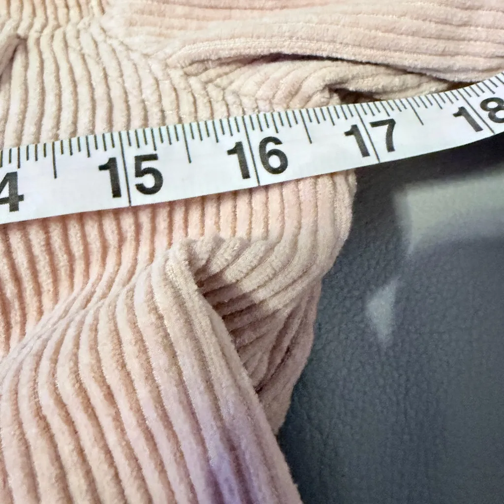 Pacsun Pink Corduroy Jacket with Sherpa Collar size Xs - Image 9