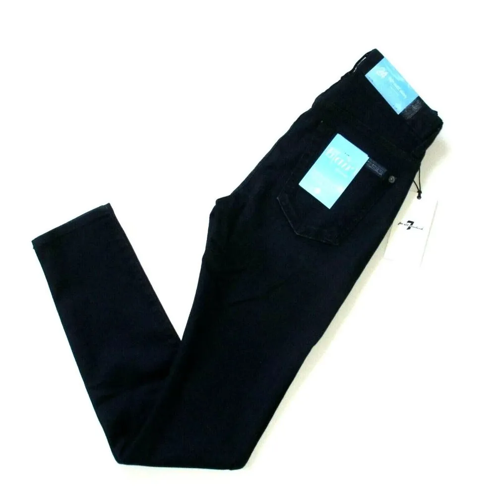 NWT 7 For All Mankind High Waist Skinny b(air) Blue Black River Thames Jeans 24 - Image 7