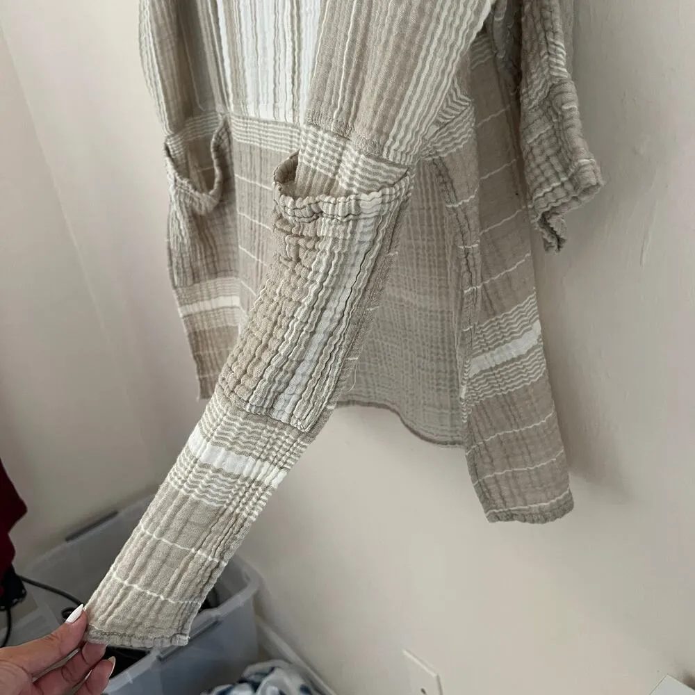 Free People Striped Long Sleeve Pullover Tunic Size M - Image 3