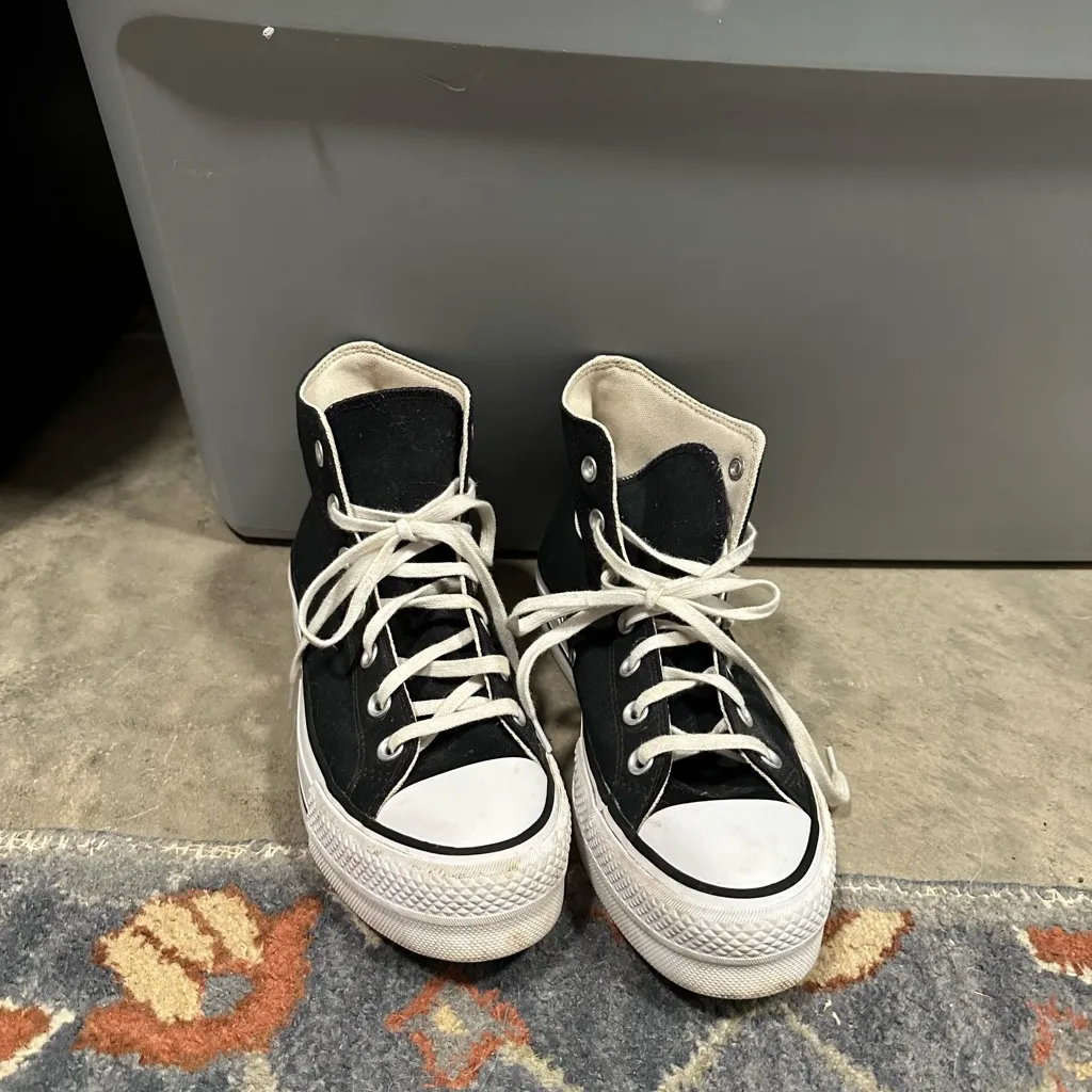 Converse Black and White High-Top Sneakers - Image 2