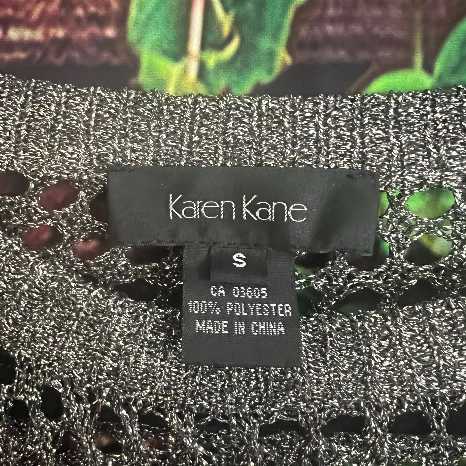NWT $128 Karen Kane Crochet Knit Sweater Small Glitter Shimmer Shiny New Years - Image 3