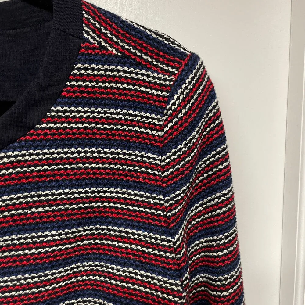 Talbots Boucle Stripe Jacket Womens Size Large Red White Blue P191919507 - Image 5