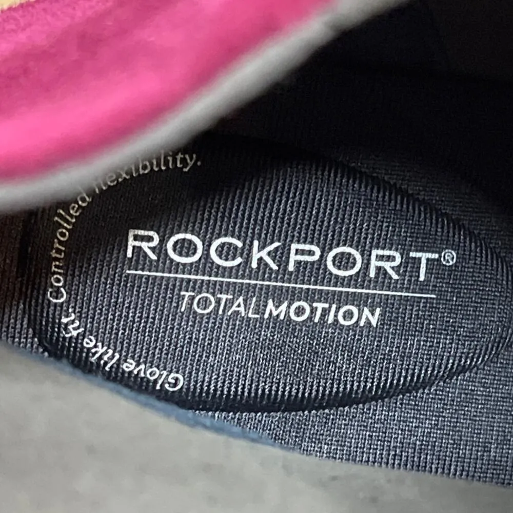 Rockport Suede Purple Bootie Boots Leather Upper Size 9.5 Chunky Heel Inside Zip - Image 5