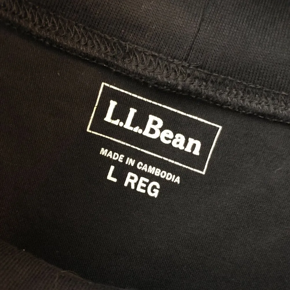 LL Bean Womens Interlock Mock-Turtleneck Top Long Sleeve Black L - Image 4