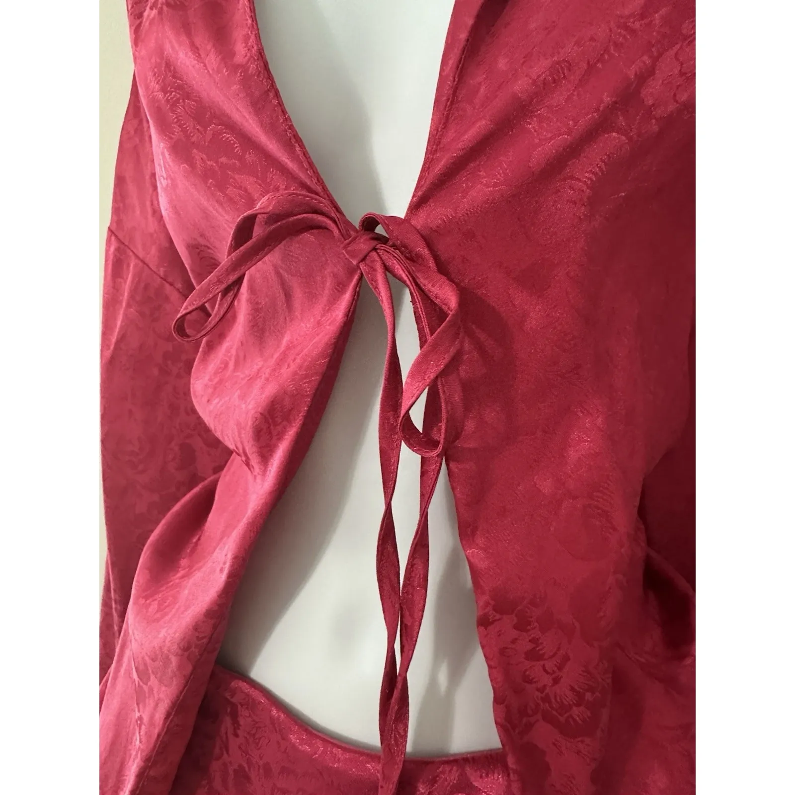 12th Tribe Fuchsia Floral Jacquard Tie-Front Blouse & Mini Skirt Set Size XS & S - Image 5