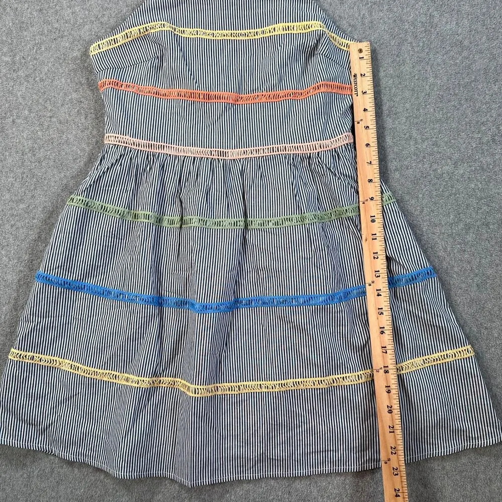 Andree By Unit Mini Dress Size Small Striped Fit & Flare Colorful Stitch Summer - Image 3