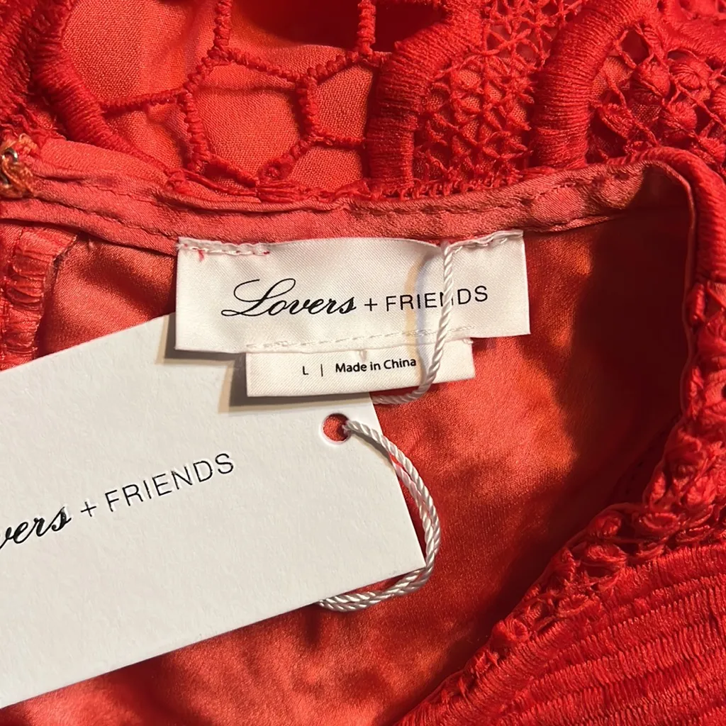 Lovers + Friends Caspian Shift Dress Red Lace Mini Dress‎ Sleeveless Racerback - Image 7
