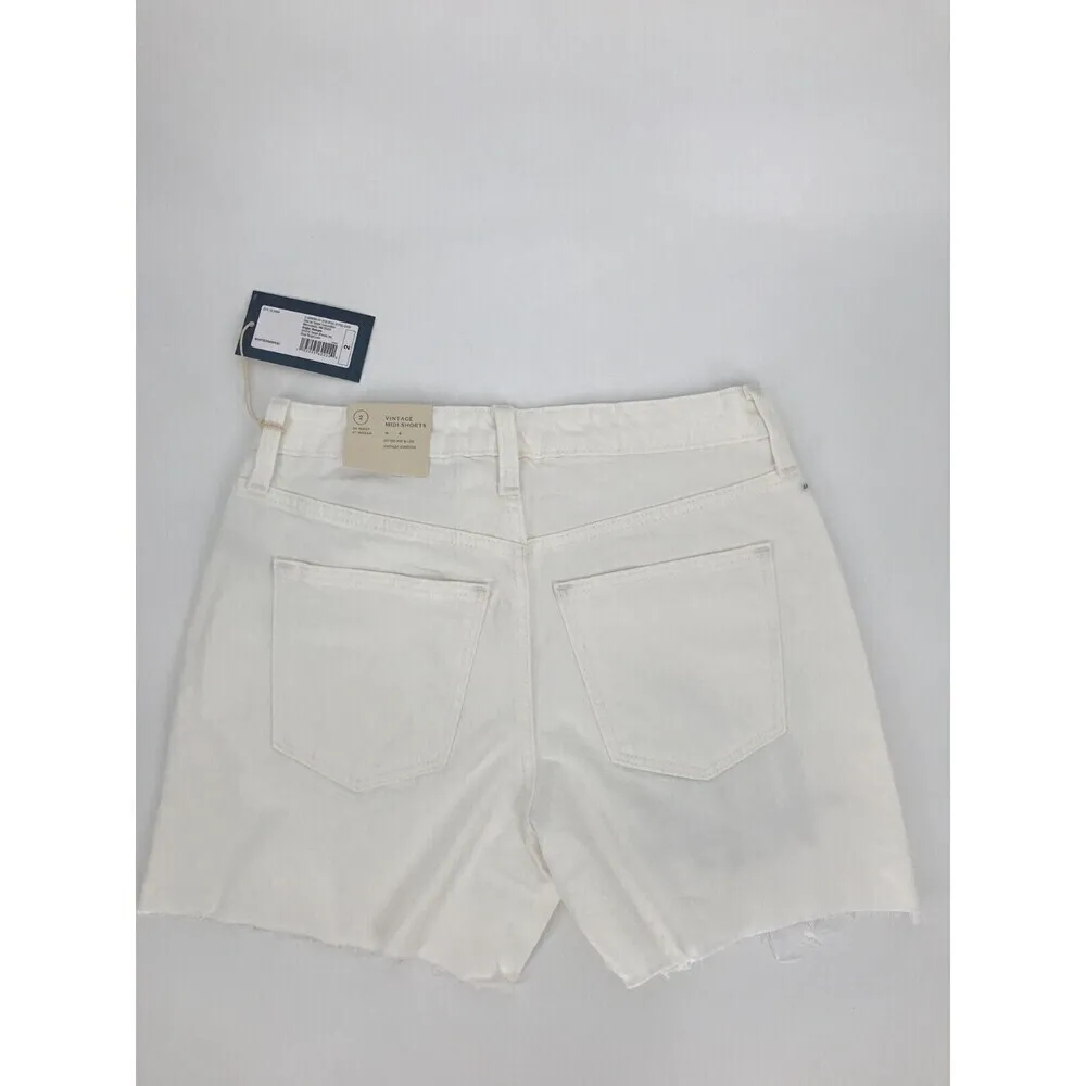 Universal Threads Womens Vintage Stretch Midi Denim Jean Shorts Size 2 White - Image 7