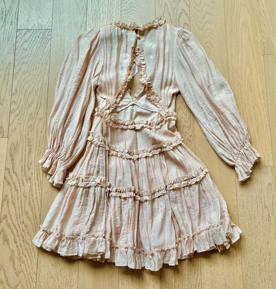 Princess Polly Pink Ruffled Mini Dress - Size 2 - Image 4