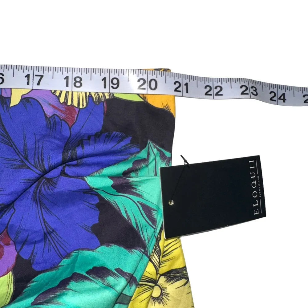 NWT Eloquii Tropical Asymmetrical Ruched Side Mini Skirt 18 - Image 7
