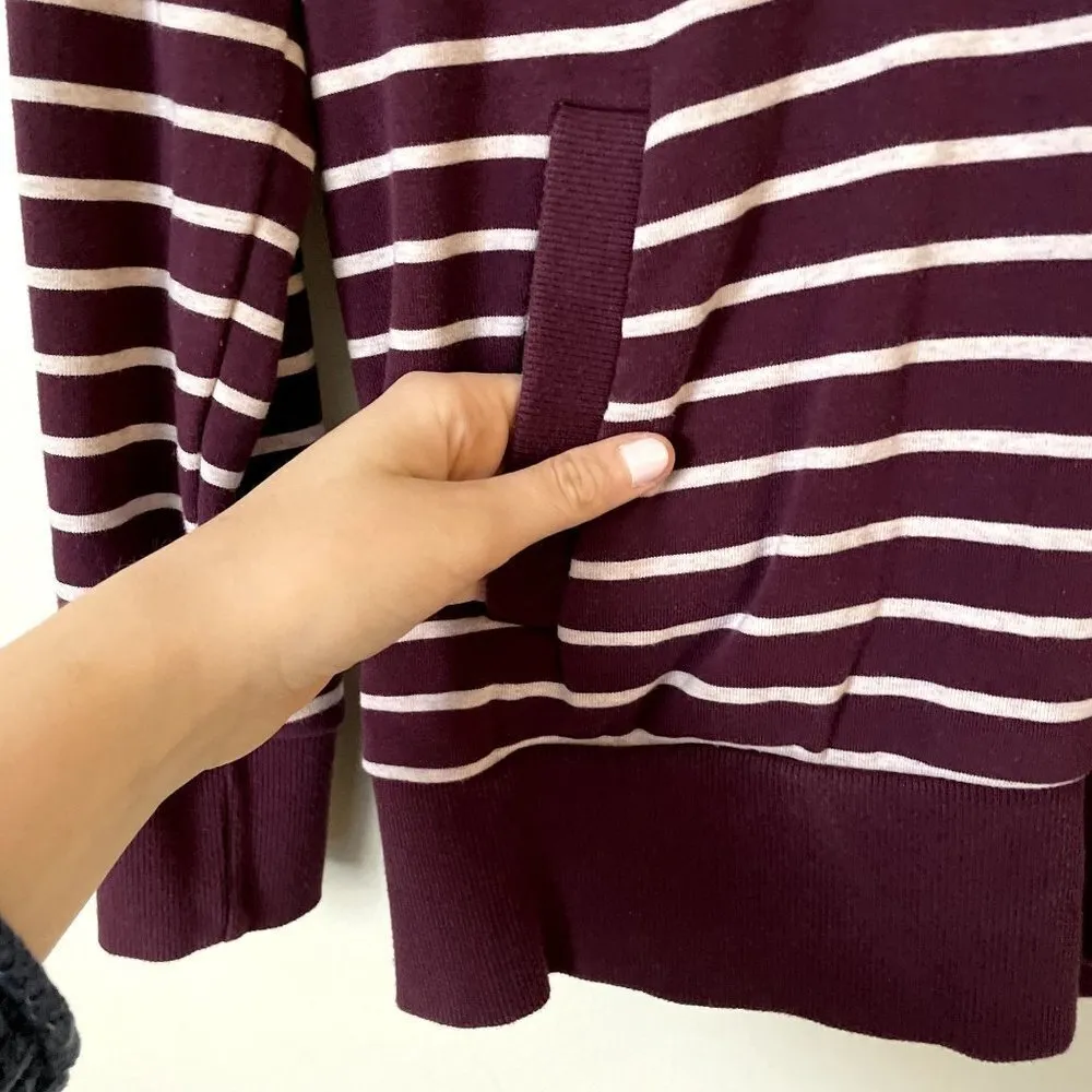 Banana Republic Factory purple and white striped hooded sweater long sleeved - Image 4
