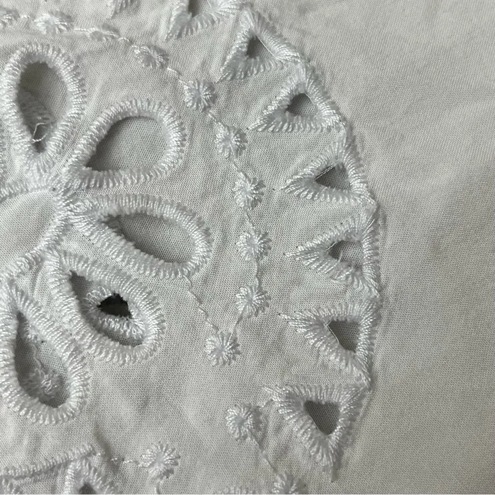 Solitaire Swim Ivory Eyelet Crochet Tunic Top M Sheer Boho Coastal Western - Image 11