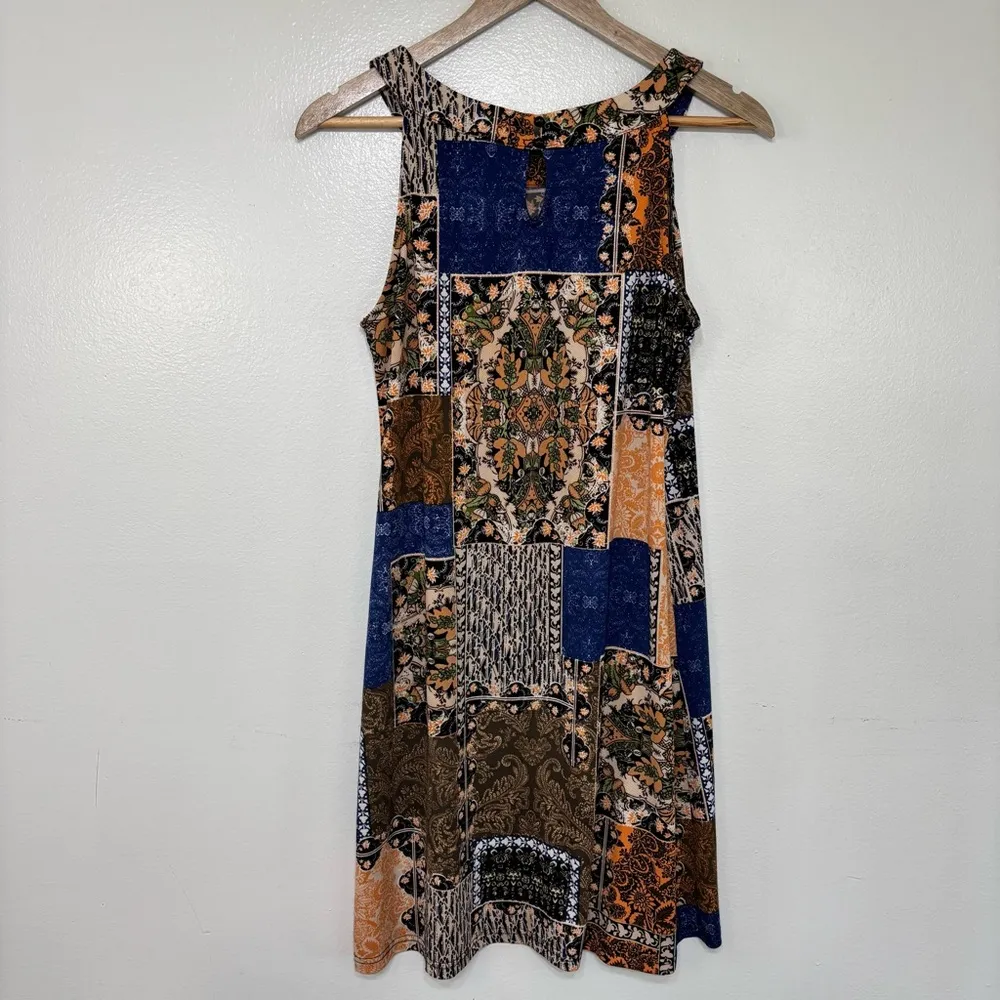 Papillon Patchwork Floral Sleeveless Dress Size M - Image 7