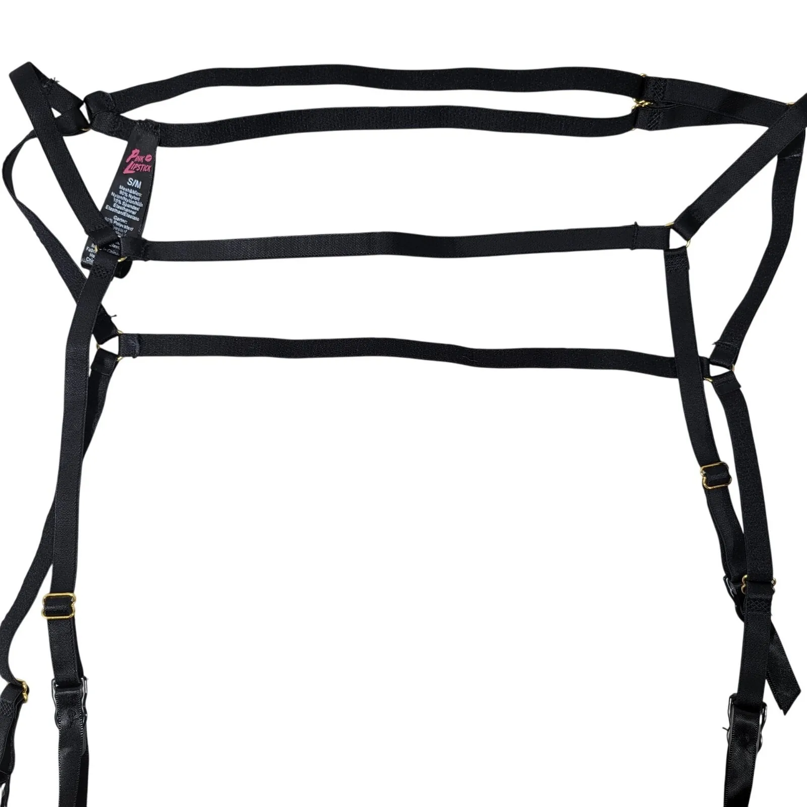 Pink Lipstick Black Strap Garter S/M‎ NWOT Size undefined - Image 2