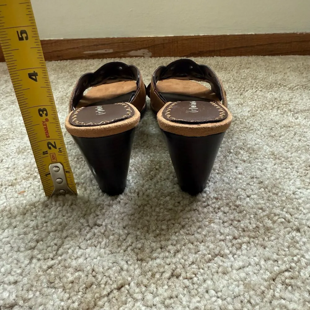 Relativity Brown Leather Metal Grommet Boho Western Grunge‎ Indie Trendy Heels - Image 3