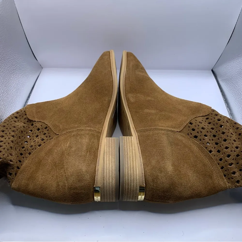 Michael Kors Brown Suede leather Perforated mid Ankle Boots 11M - Image 8