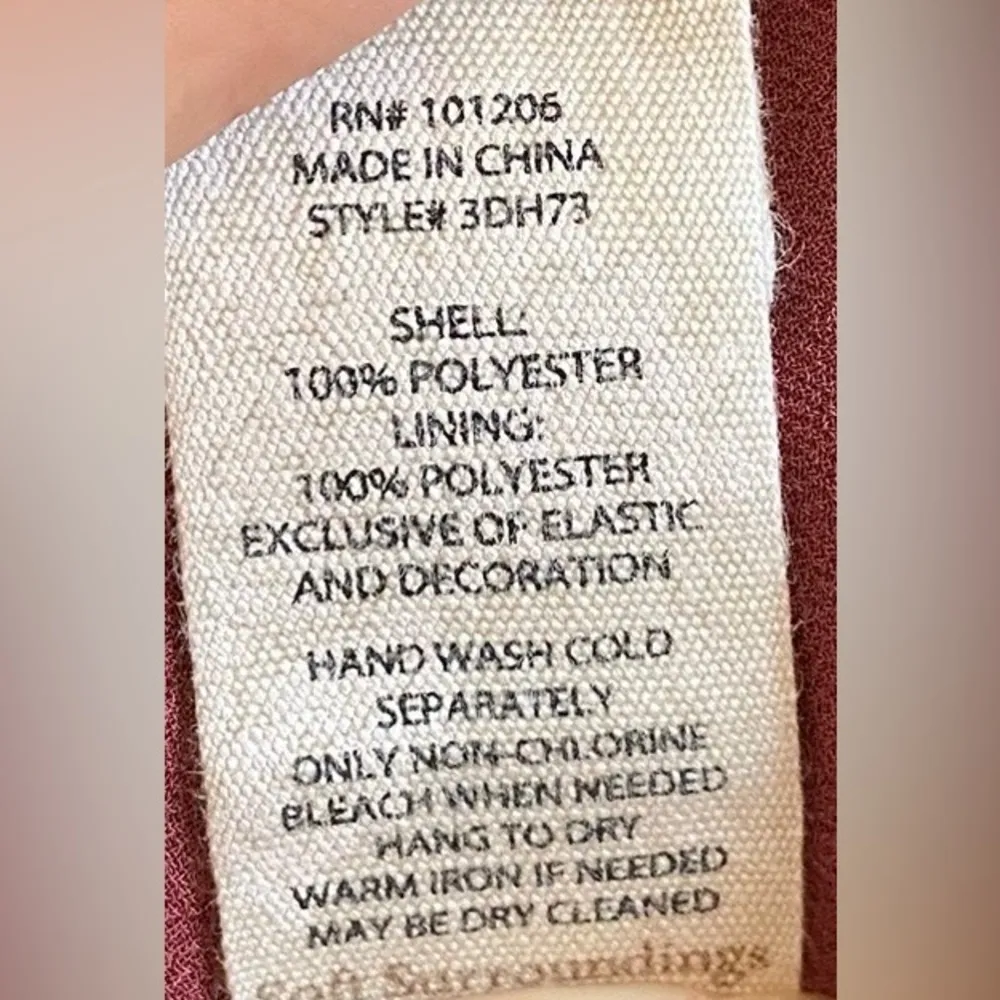 Soft Surroundings Fiore Rosa Merlot Floral Ruffled 3/4 Sleeve Tiered Maxi Dress - Image 8