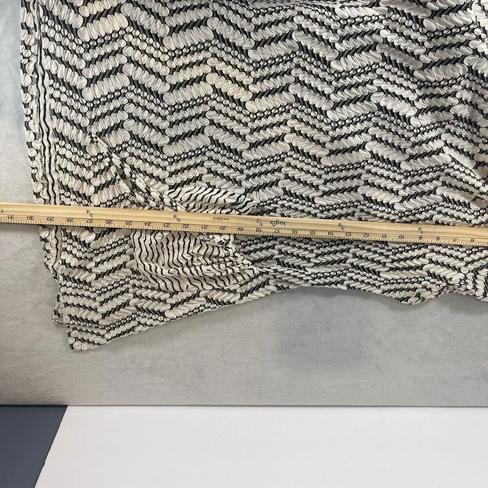 Ali Miles Top Women Small Tunic Black White Stripe 3/4 Sleeve Shirt Gauze Pocket - Image 9