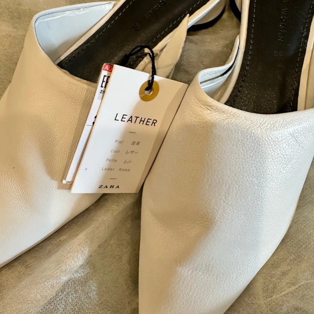 Zara *NWT* Elegant White Mules for Women - Image 4