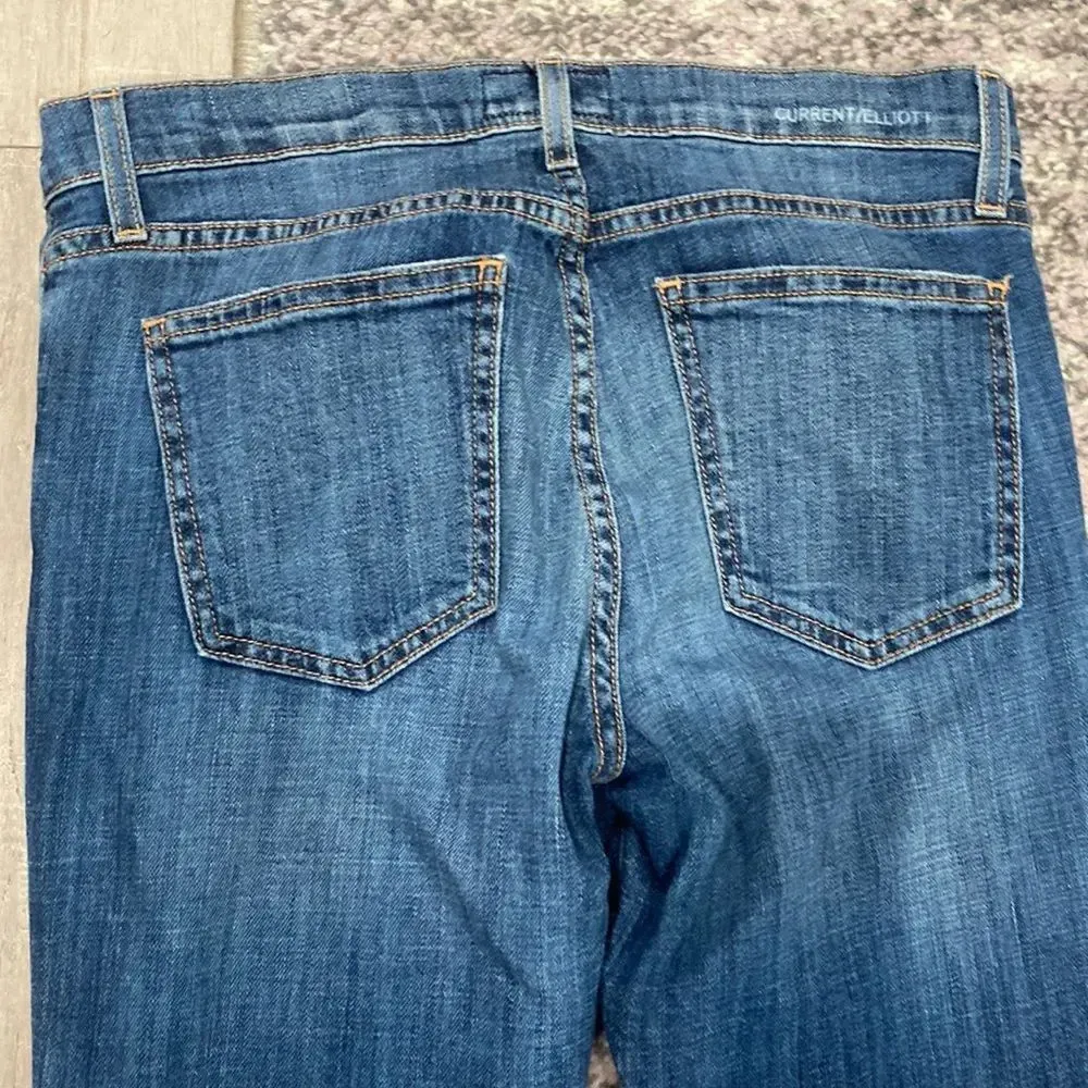 Current/Elliot Dark Cheville Ankle Skinny Gold Standard Studs Denim Jeans 28 - Image 8