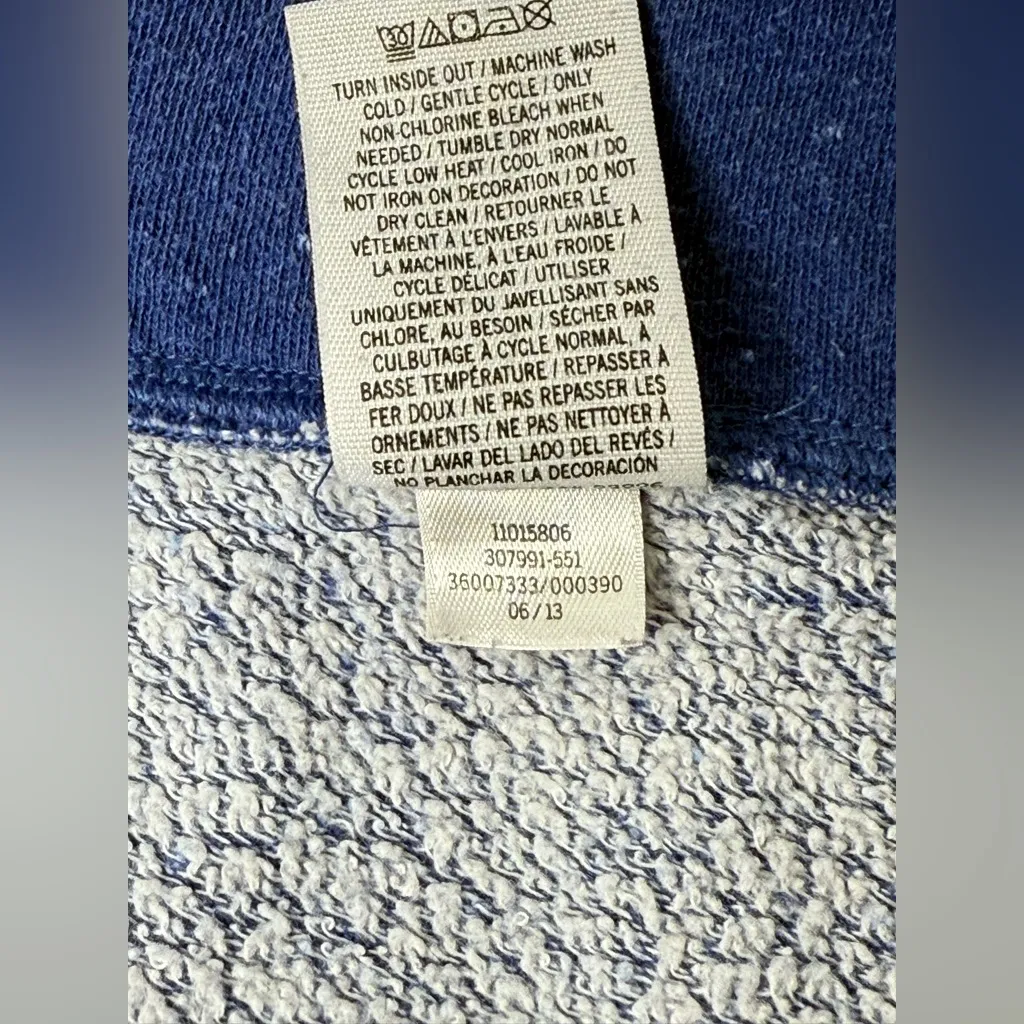 Victorias Secret PINK Blue Sweatshirt Women’s Size L Logo 1/4 Zip Collar‎ Y2K - Image 7