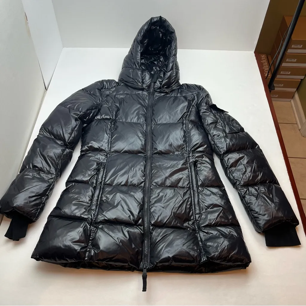 S13 New York Down Gloss Gramercy Puffer Coat Jet Black Womens Size‎ Large Winter - Image 2