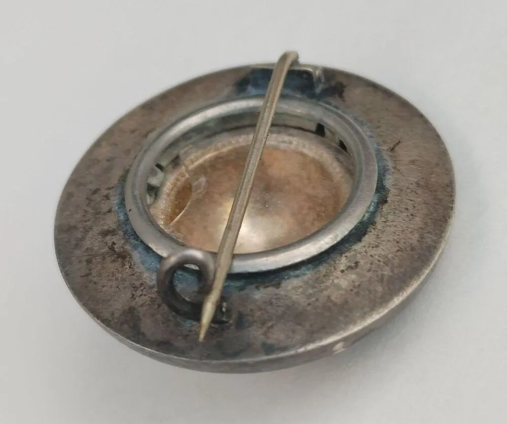 Antique Silver Sentiment Pin Mourning Brooch Victorian Era Forget Me Knots - Image 7