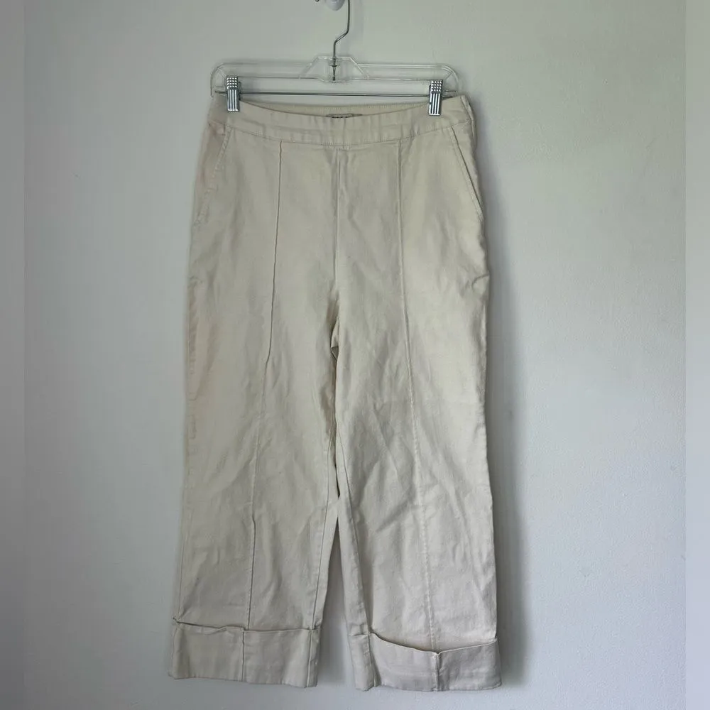 Rachel Comey x Target Wide Leg Cropped Cuffed Pants Cream Size 8 - Image 2