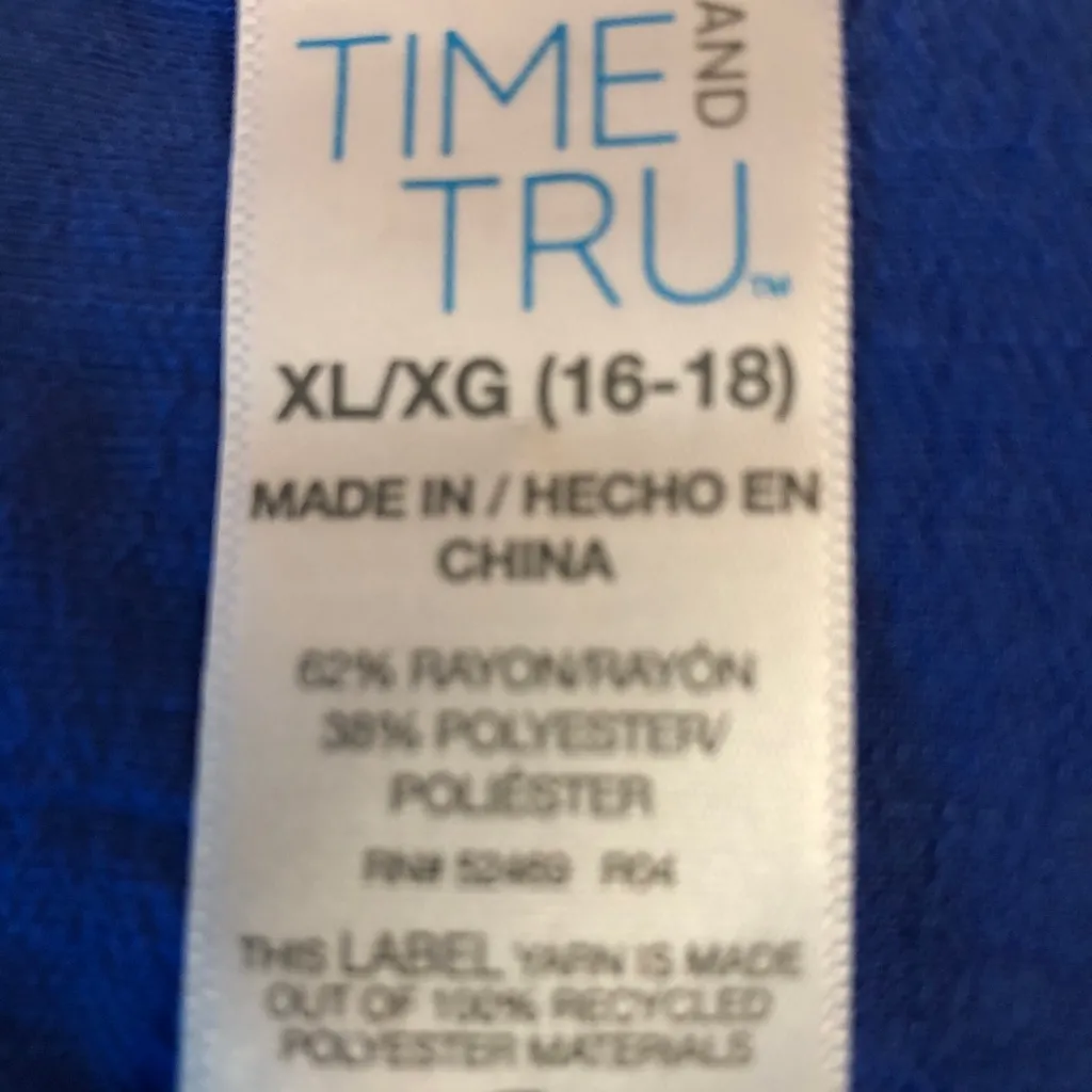 TIME and TRU Womens Buttoned Front Blue Cover Up Size XL 16 - Image 7