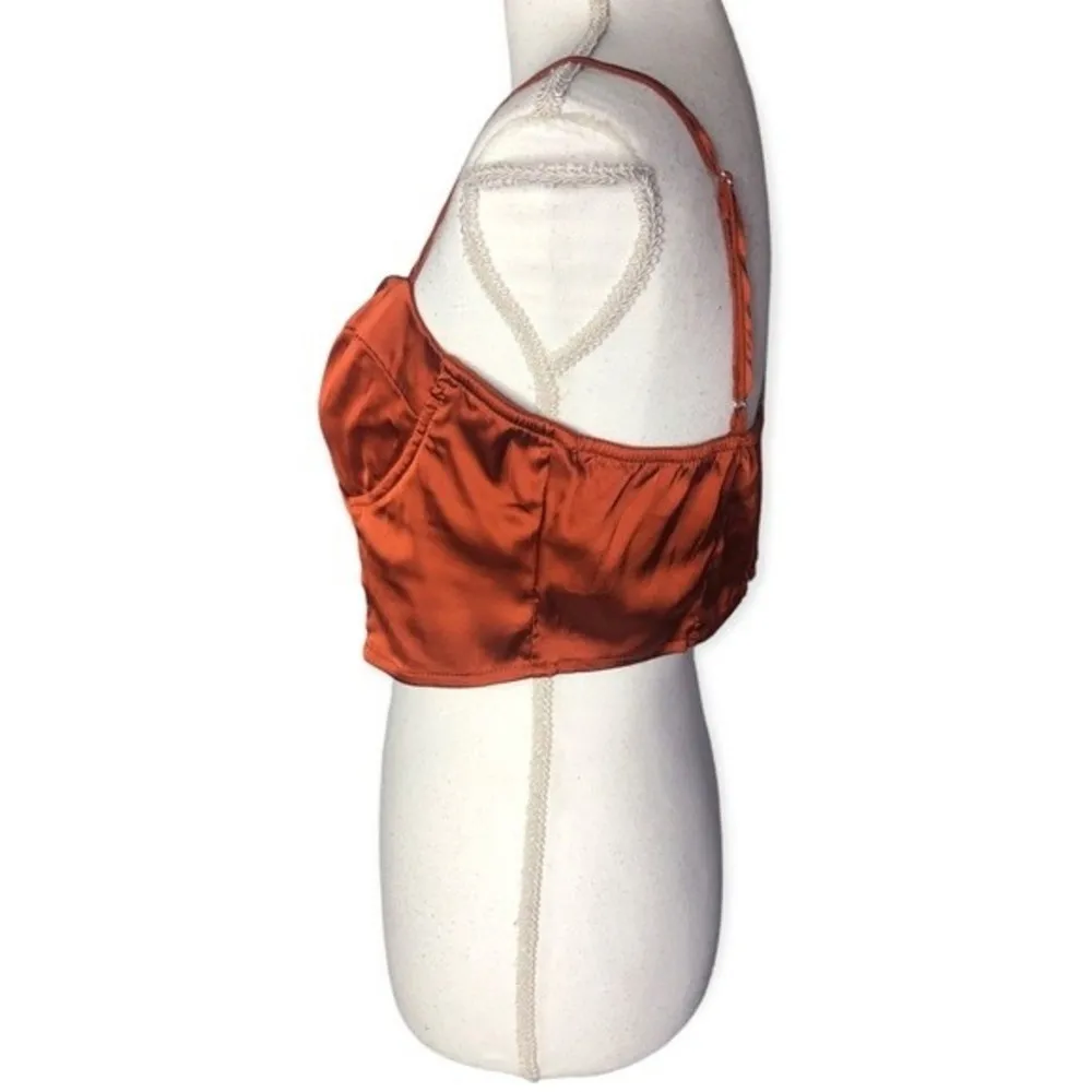 SHEIN Satin Back Zip Cropped Bustier Cami Blouse - Image 40