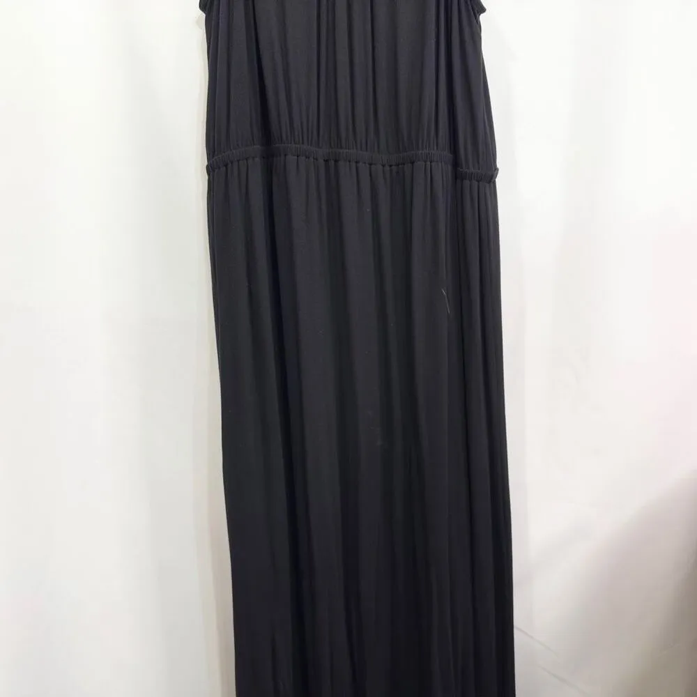 Lane Bryant Plus Size 18 20 Maxi Dress Black Beaded Sleeveless Elastic Waist 294 - Image 2