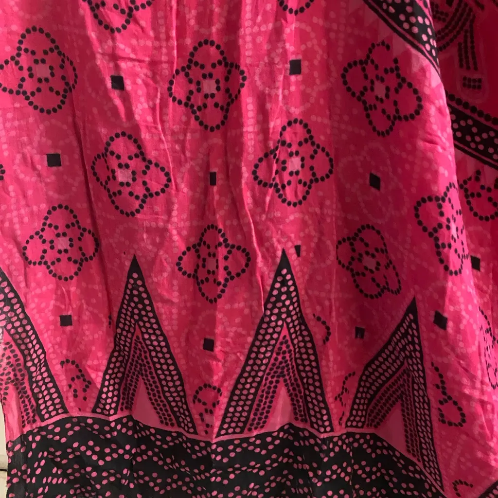 Chain Movement Womens Wrap Pink & Black Boho Print Bohemian 65x44 Beach - Image 2