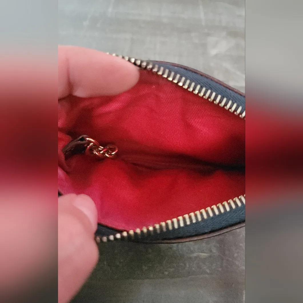 Dooney & Bourke Navy and Brown Wristlet - Image 9