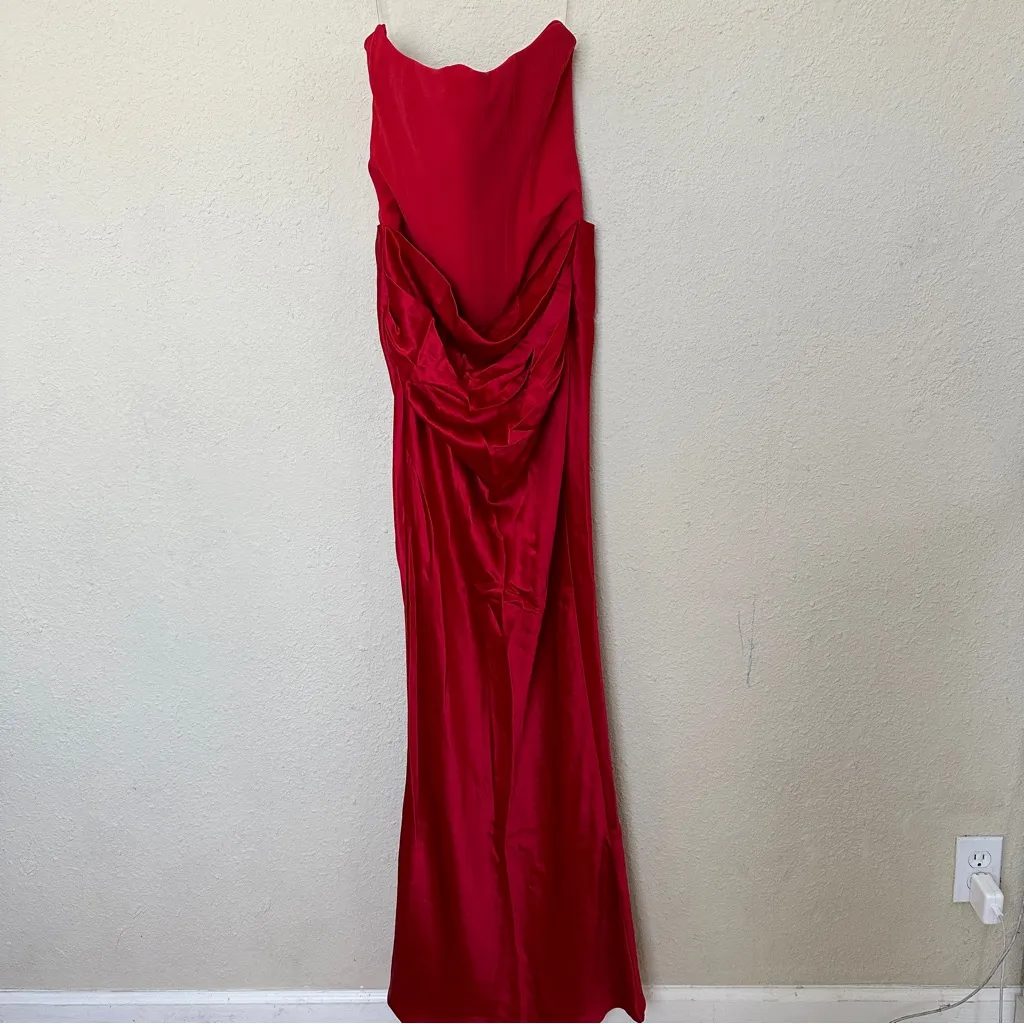 HOUSE OF CB 'Persephone' Scarlet Strapless Corset Maxi Dress NWOT size S‎ - Image 7