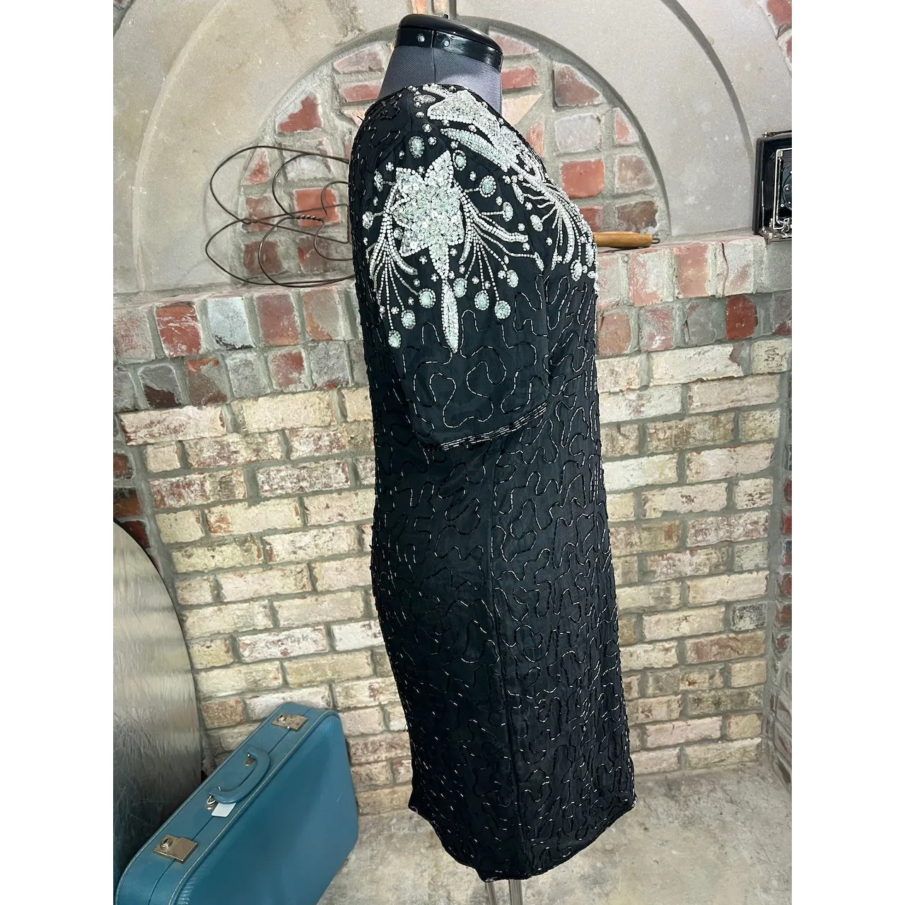 formal dress prom beaded silk 1990s NWT - Image 11