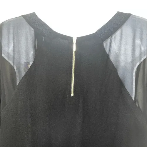 DESIGUAL Artsy Dami Printed Black Sheer Lined‎ L/S Dress NWT $159 Size 12 - Image 8