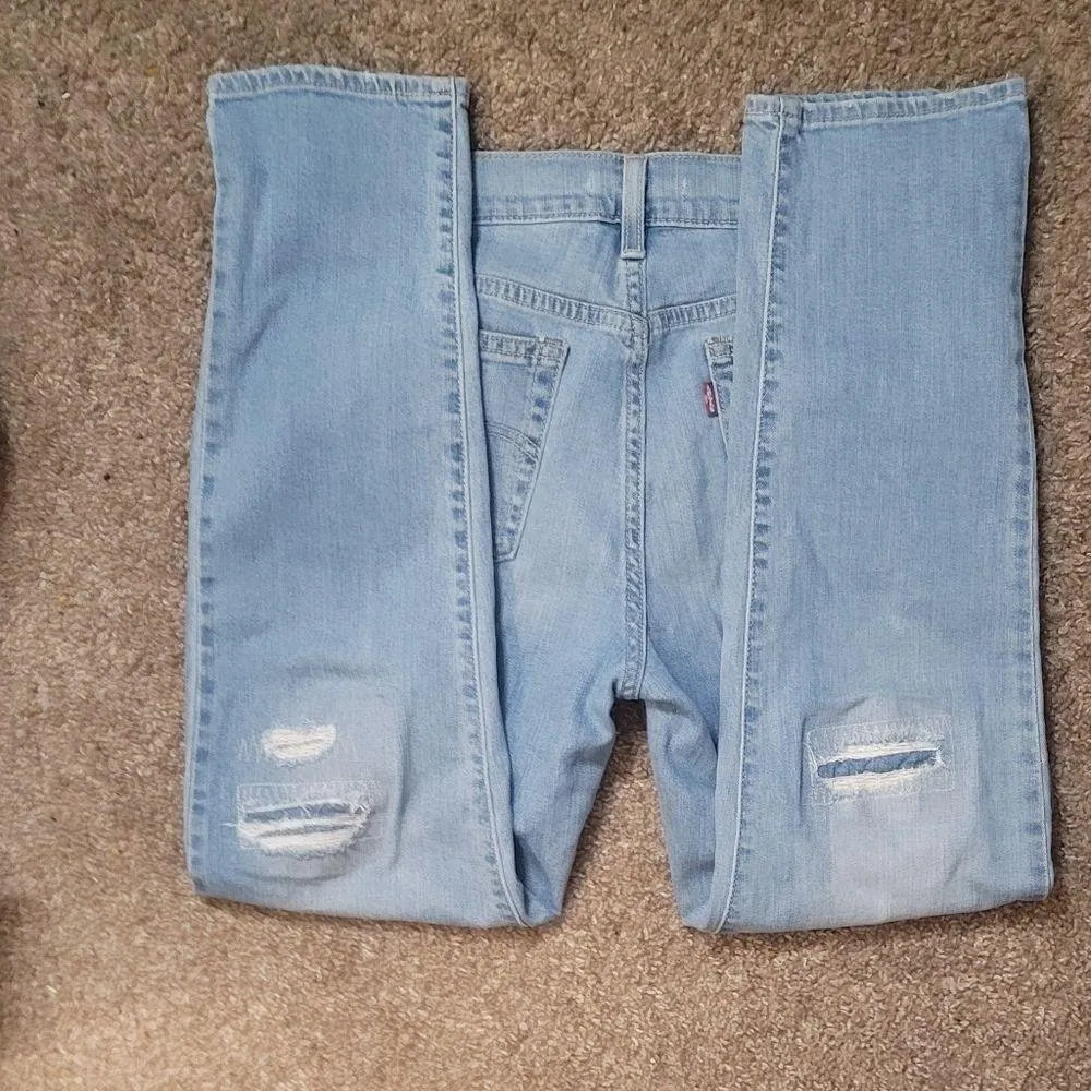 Levis Medium Wash Distressed Boyfriend Fit Jeans 28 - Image 5