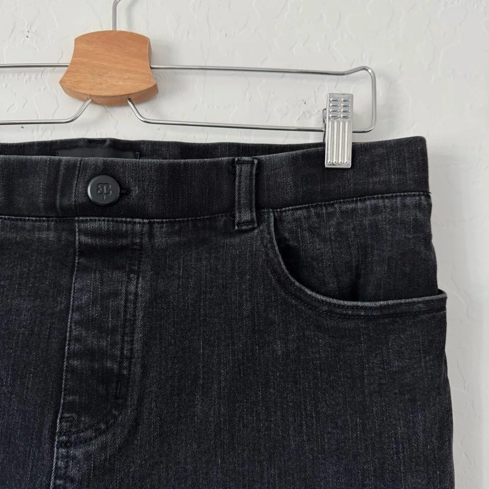 Betabrand 4-Pocket Yoga Denim Straight Leg Jeans  in Washed Black Size L - Image 7