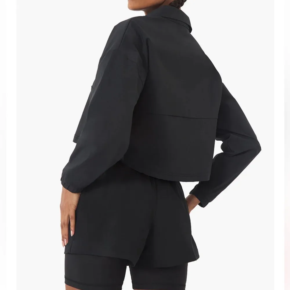 NWT WeWoreWhat Cropped Pullover Sweatshirt Quarter Zip Collared Boxy Fit size XL - Image 5