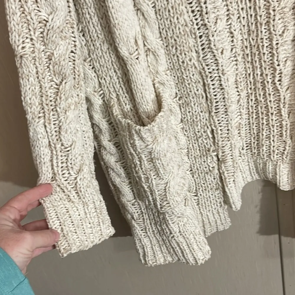 Pink Lilly chenille sweater pocket cardigan cozy soft xs oversized fit - Image 2