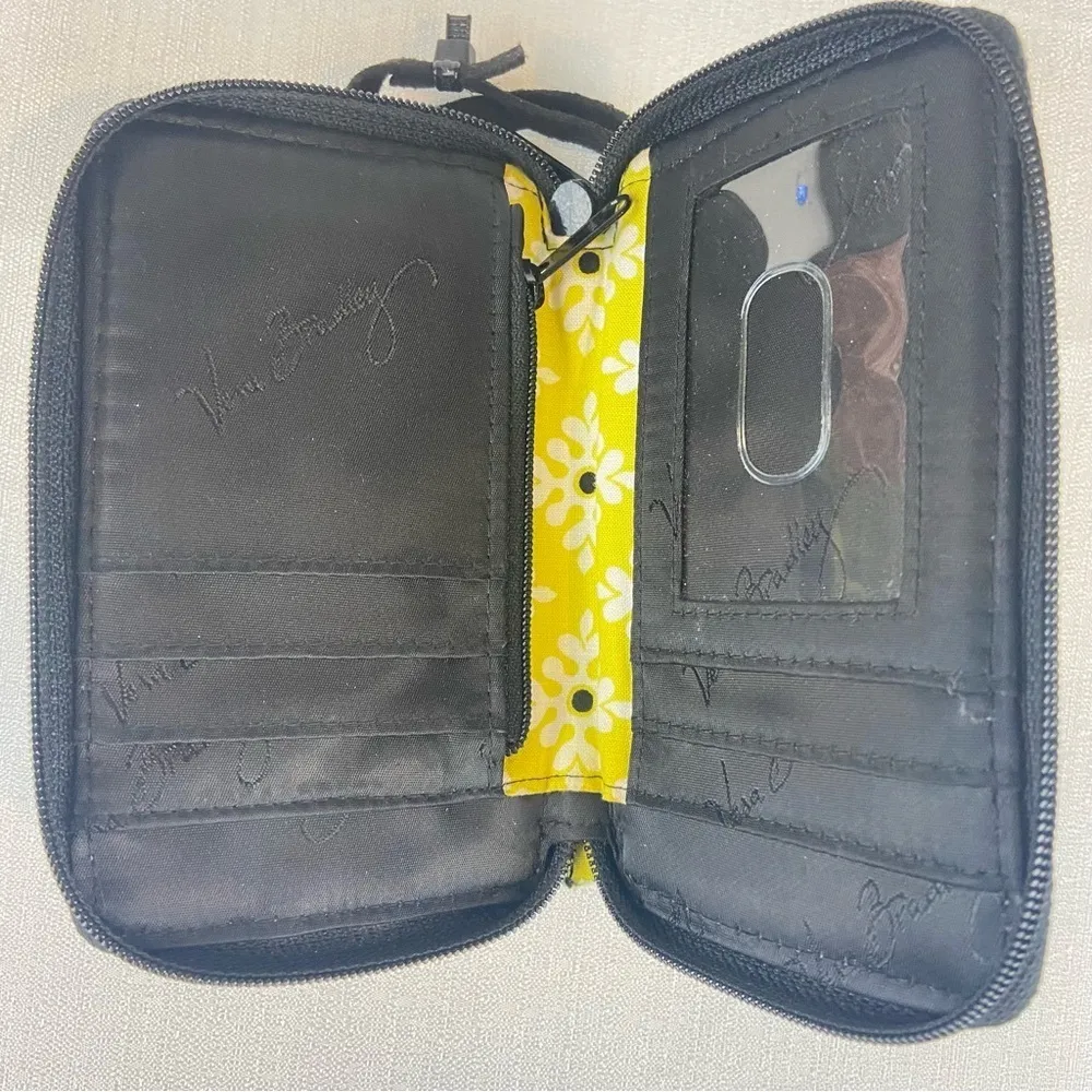 Vera Bradley Black and Yellow Flora Mandala Print Wristlet - Image 47