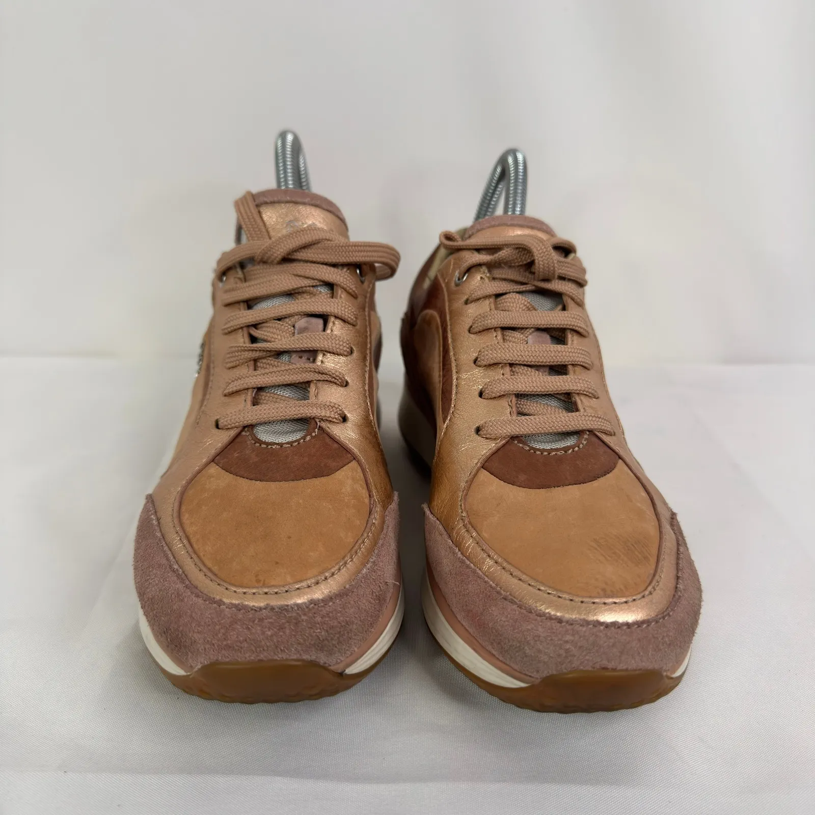 GEOX Respira Women Rose Gold Leather Suede Sneakers Athletic Shoes Size 7 - Image 8