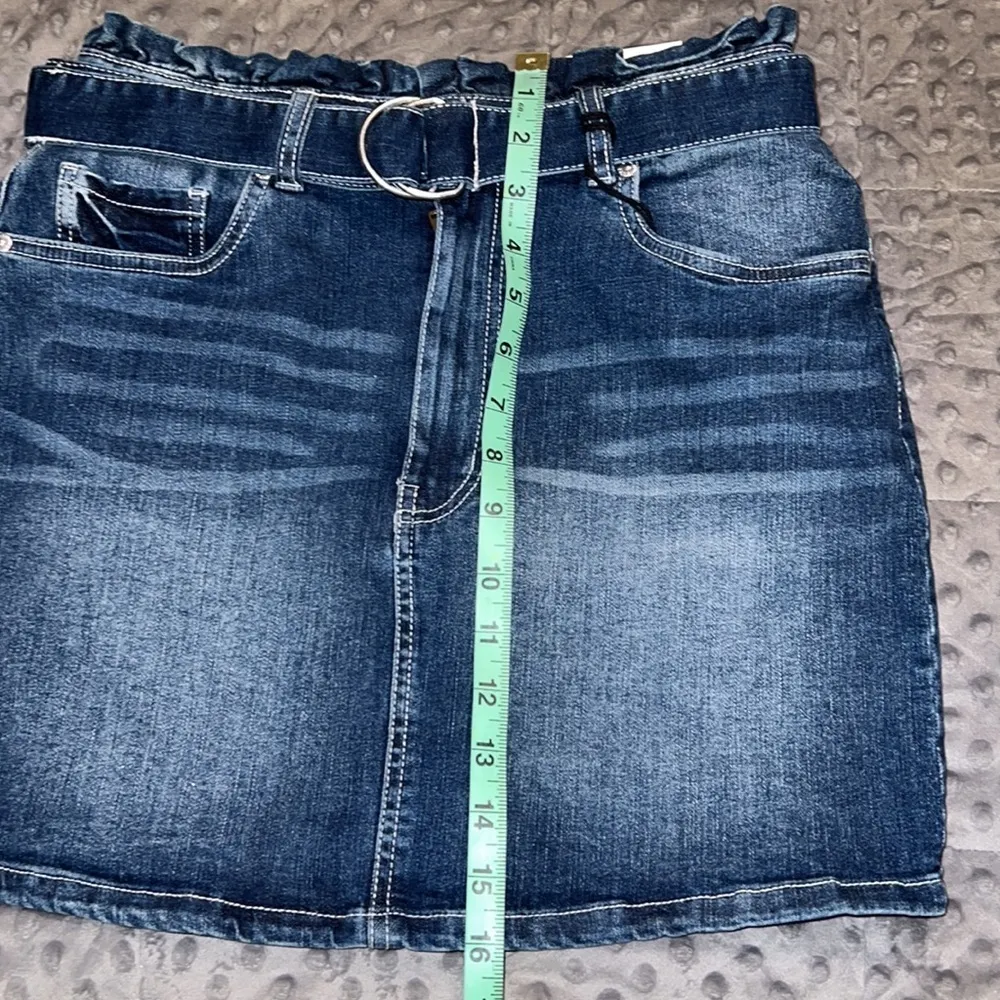Urban Basics U2B medium mini denim skirt with belt and pockets not lined Blue Size undefined - Image 2