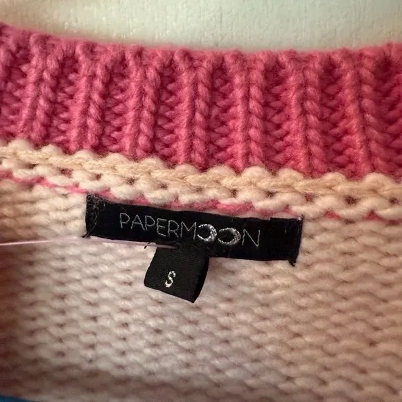 Papermoon Pink Open-Front Cardigan Sweater - Image 3